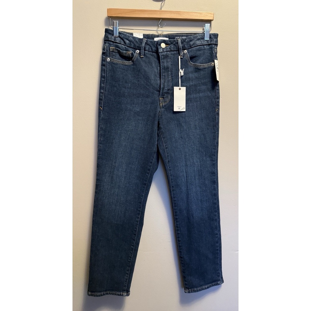 Good American Good Classic Jeans Size 8 29 High Rise Slim Straight Net Flawed A2